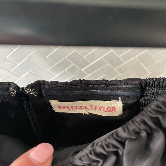 Black Rebecca Taylor Strapless Cocktail Dress - Picture 2 of 3